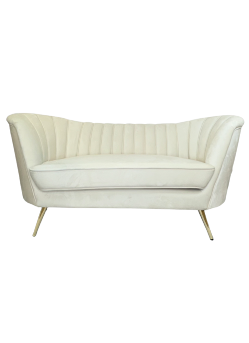 White Velvet Loveseat