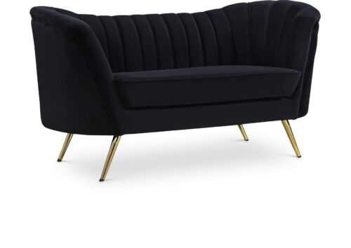 Black velvet loveseat rental for events