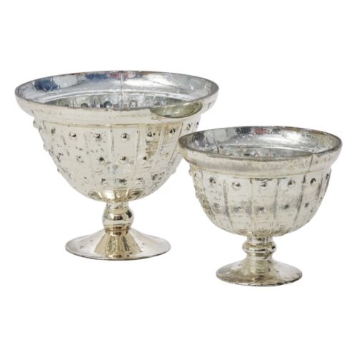 Silver glass bowl rental for events